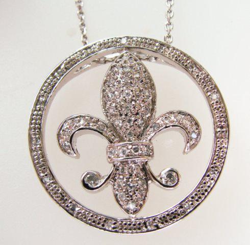 Fleur De Li Pendant Diamond Creation.55Ct 18kW/g (1 of 2)