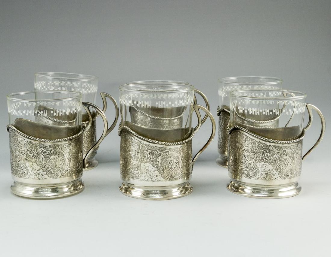 Set of Persian Silver Cup Holders (1 of 5)