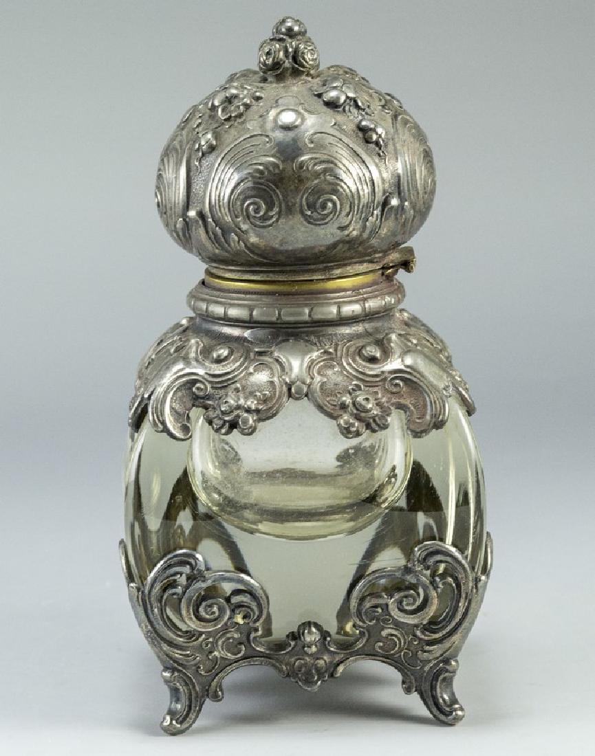 Glass and Silver Plated Inkwell (1 of 5)