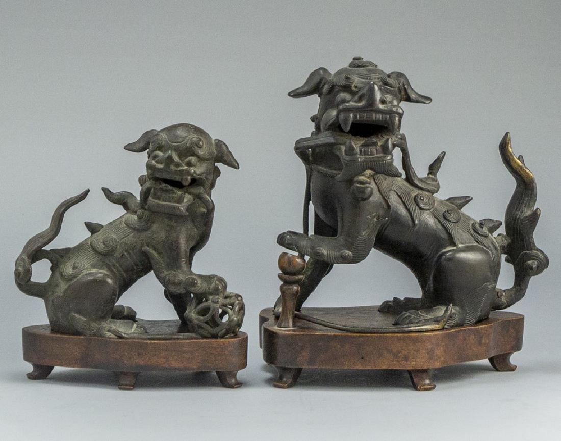 Pair of Chinese Bonze Sculptures (1 of 10)