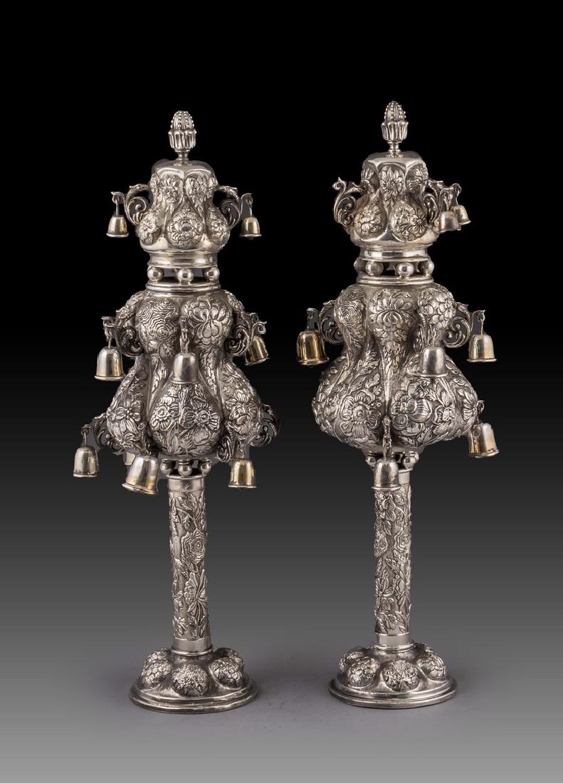 Pair of Silver Torah Finials (1 of 11)