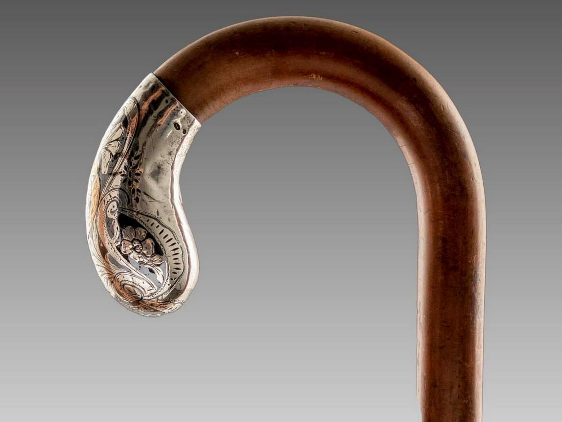 Silver and Gold Handled Walking Cane (1 of 5)