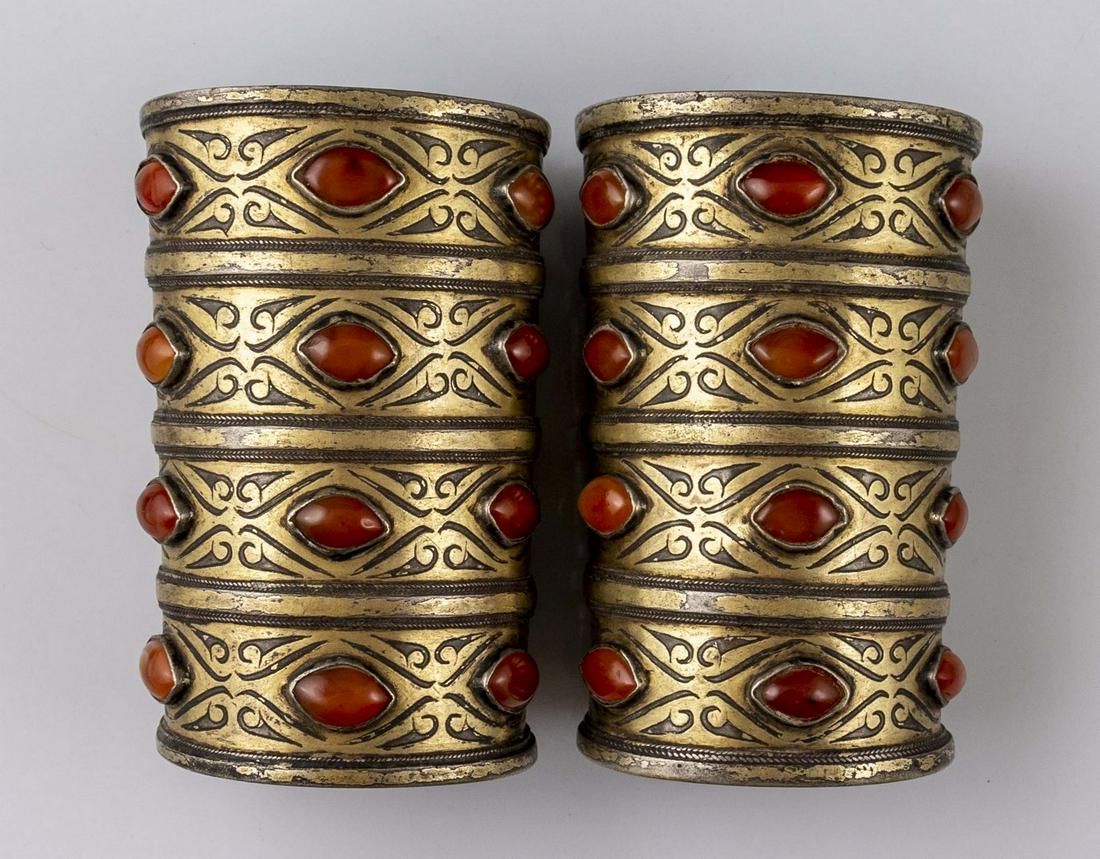 Pair of Turkmen Silver Bracelets (1 of 3)