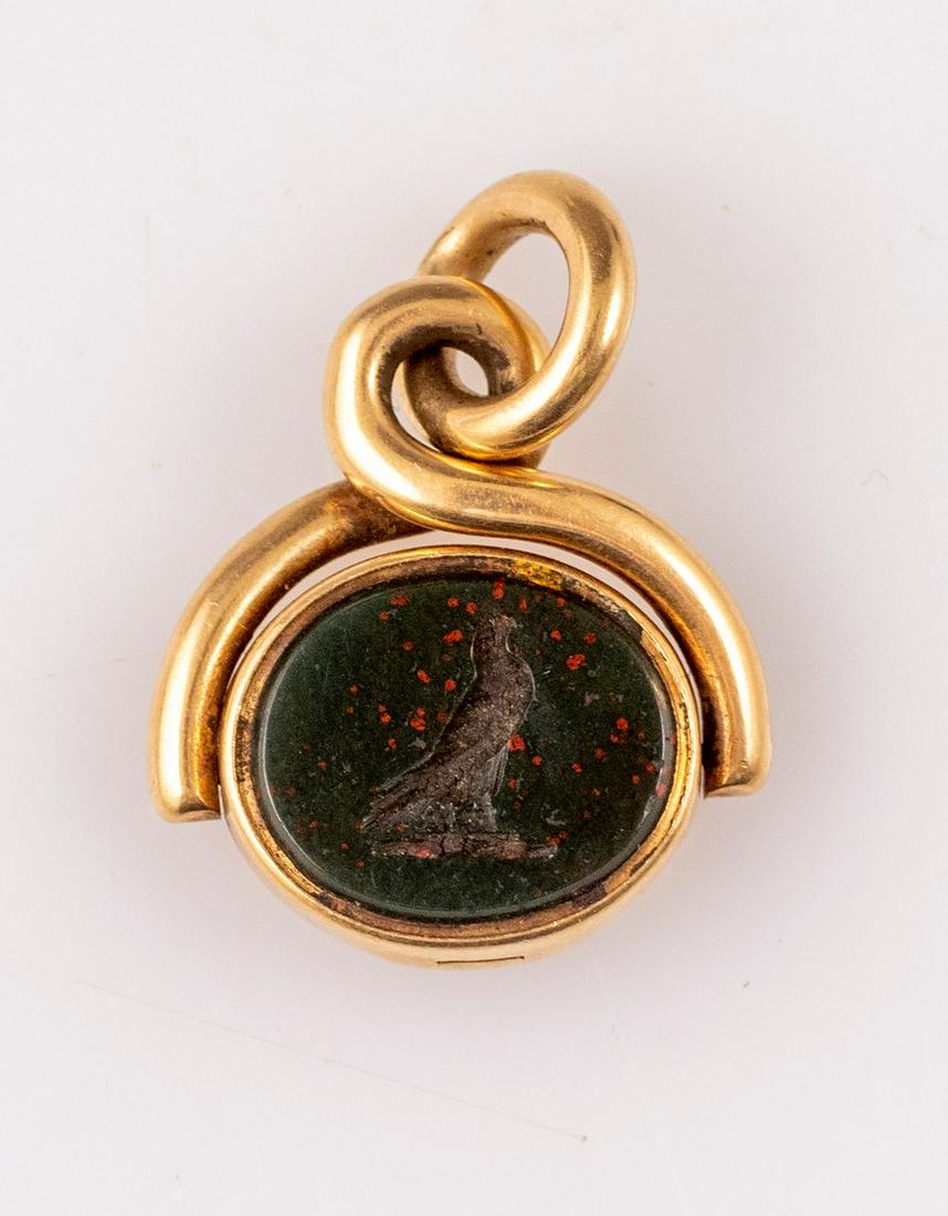 Gold and Blood Stone Pendant (1 of 3)