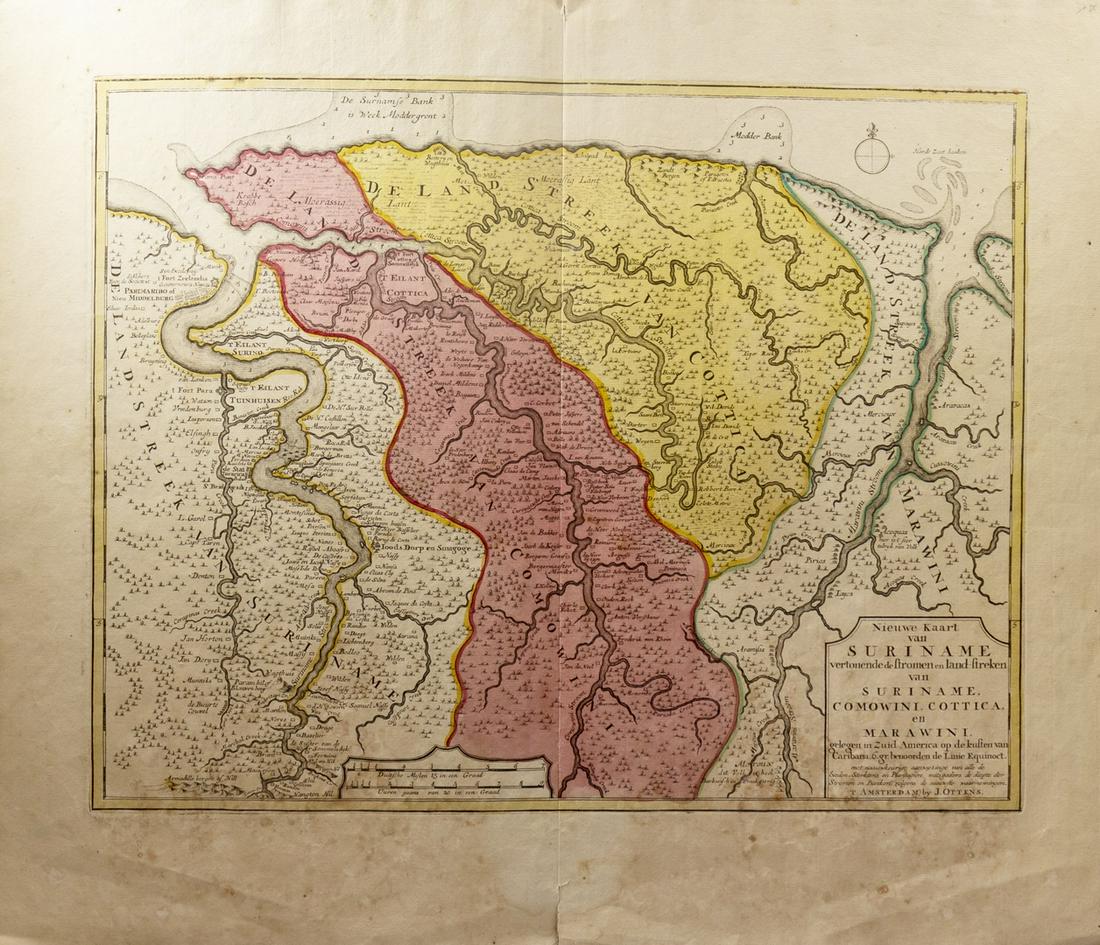 Map of Suriname â€“ 18th Century â€“ With Notation of (1 of 3)
