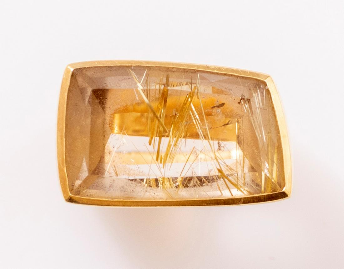 H. Stern 18K Gold Ring, Quartz Rutile: 18K gold ring by H. Stern, set with Quartz Rutile. Size: US 5 1/4, weight: 16.3 grams. Hallmarked.