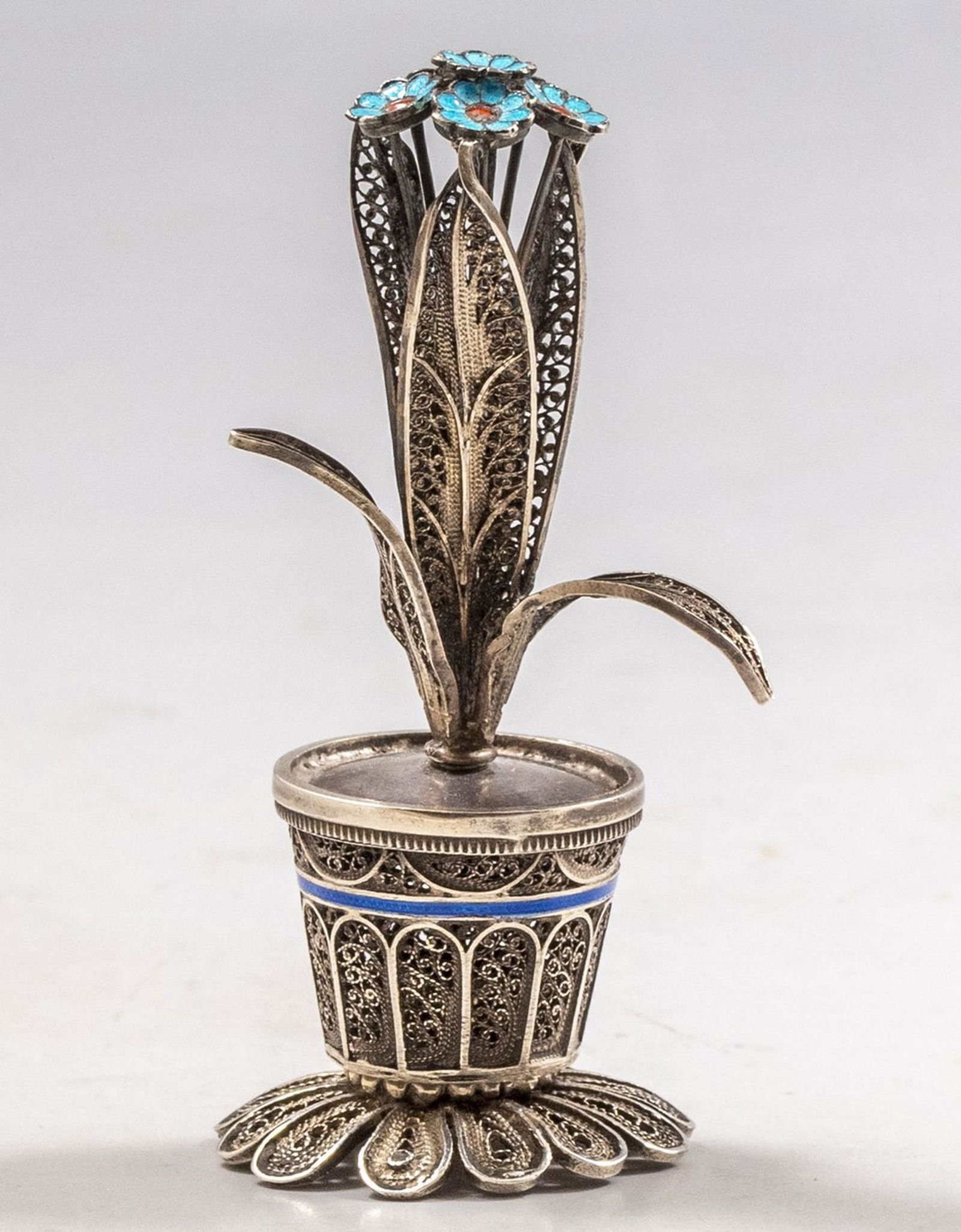 Jewish Russian Silver and Enamel Spice Container (for Besamim) (1 of 6)