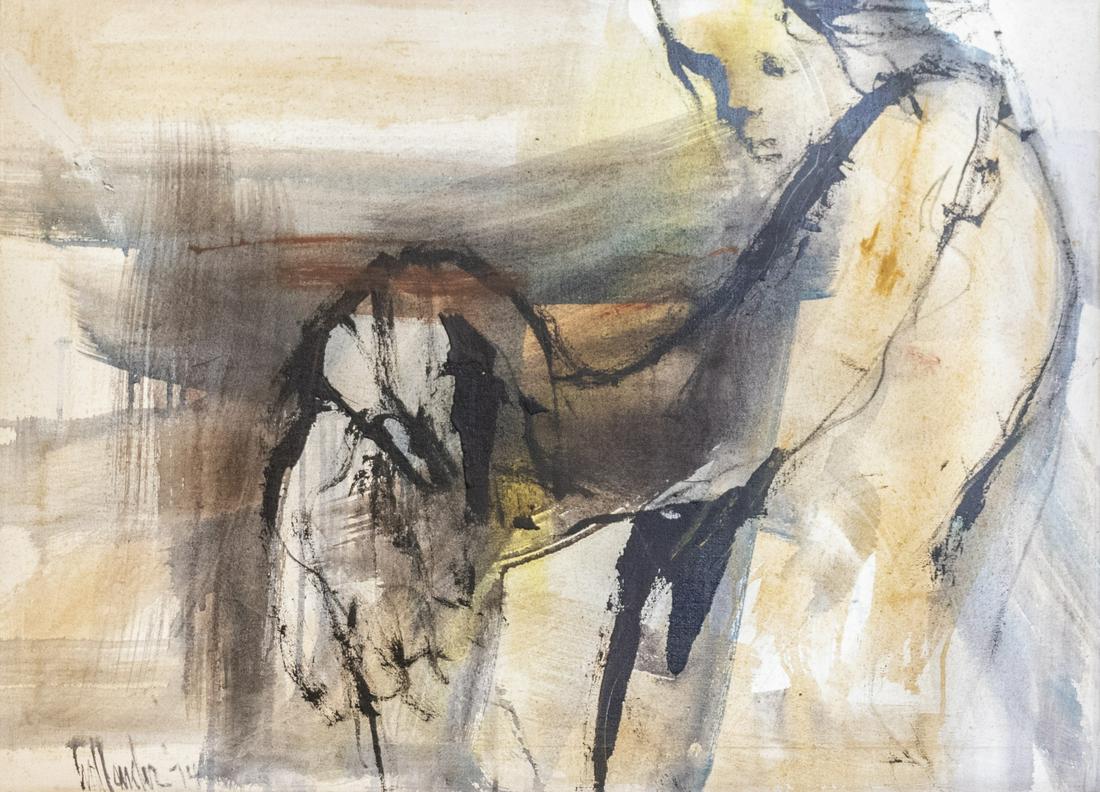 Gino F. Hollander (1924-2015): Gino F. Hollander (1924-2015), seated woman, oil on canvas, 73.5X101.5 cm, signed.