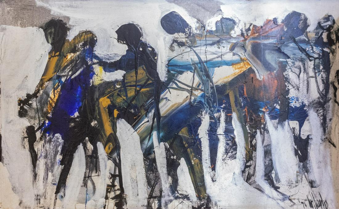 Gino F. Hollander (1924-2015): Gino F. Hollander (1924-2015), figures, oil on canvas, 73X116.5 cm, signed.
