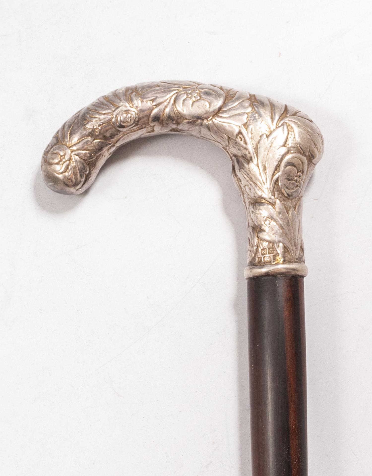 English Silver Handled Walking Cane (1 of 5)