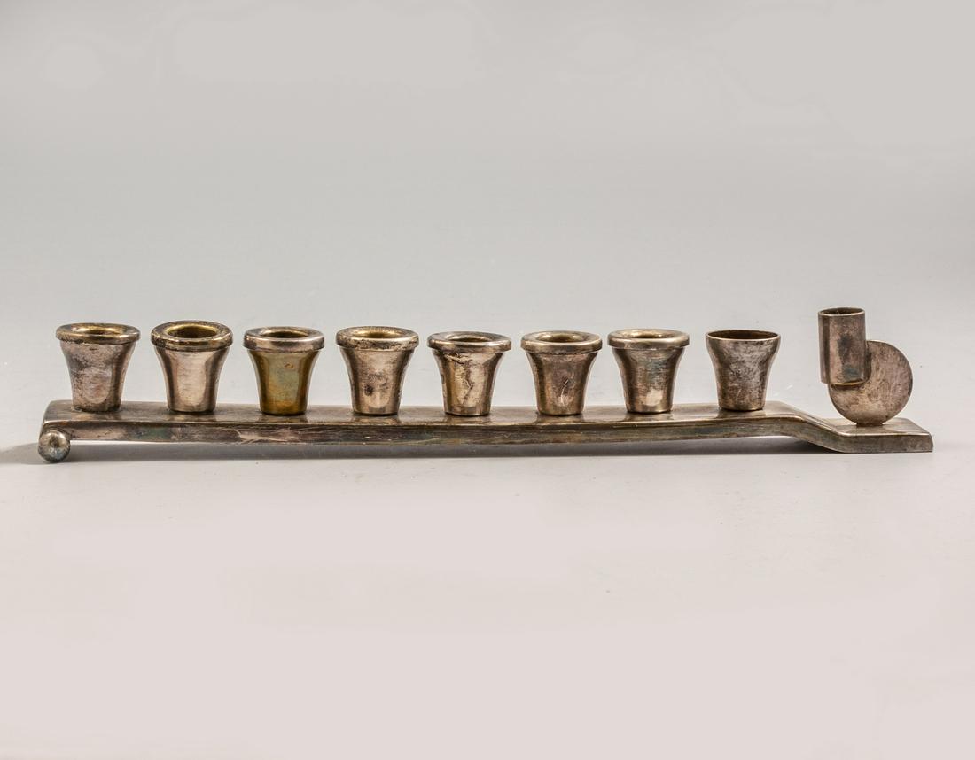 Israeli Art-Deco Hanukkah Menorah. (1 of 2)