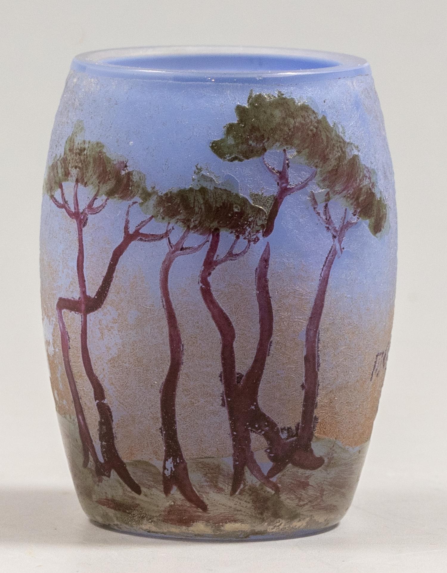 Miniature Cameo Glass Vase, Muller Freres (1 of 3)