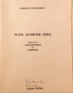 Christian Dotremont (Belgian, 1922-1979) - Petite Geometrie Fidele: Christian Dotremont - Petite GÃ©omÃ©trie FidÃ©le, lithographed reproductions in color with 6 lithographs Illustrated by Corneille, published by Atelier Patris, Paris, 1958. Limited edition, this