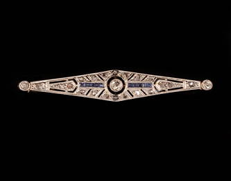 Art-Deco Gold & Diamond Brooch