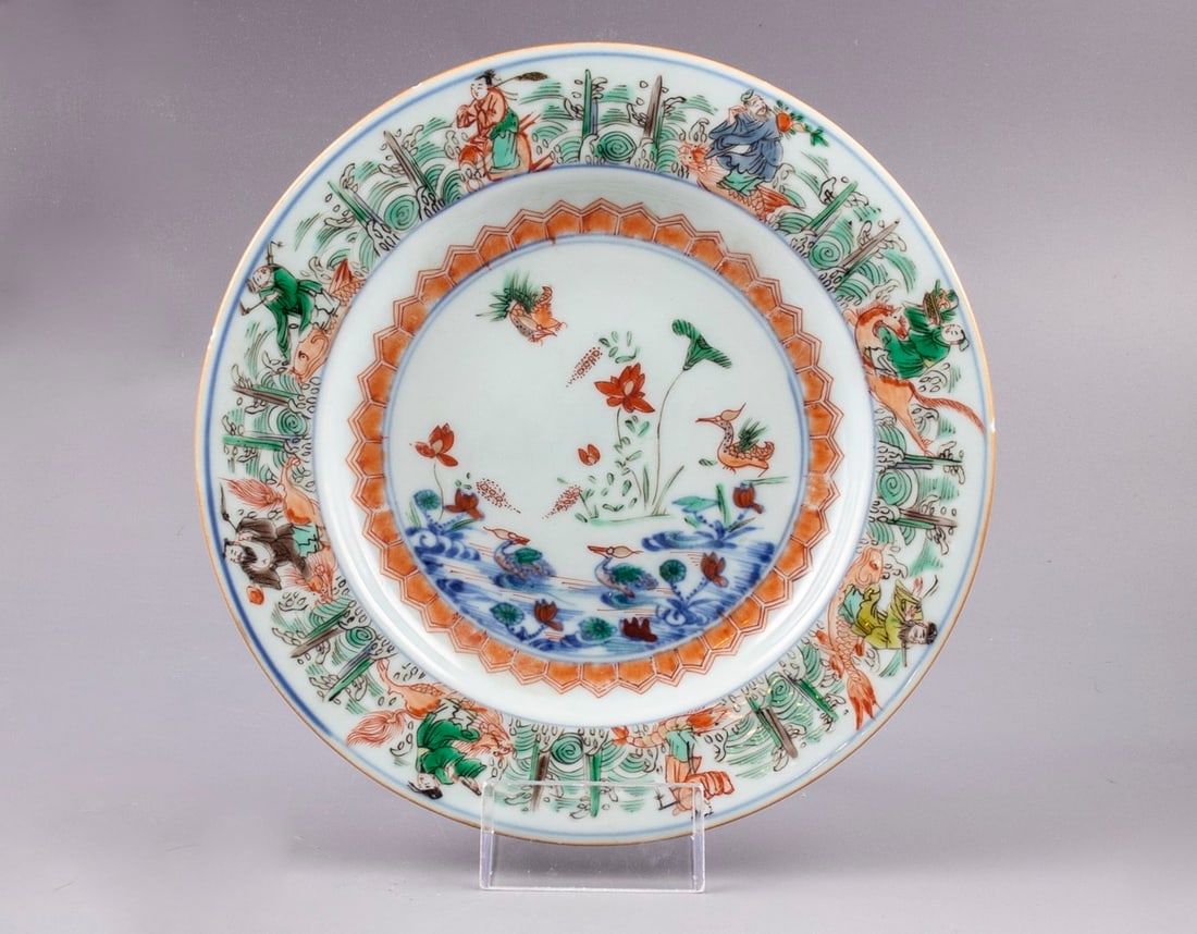 Chinese Famille Verte Porcelain Plate (1 of 5)