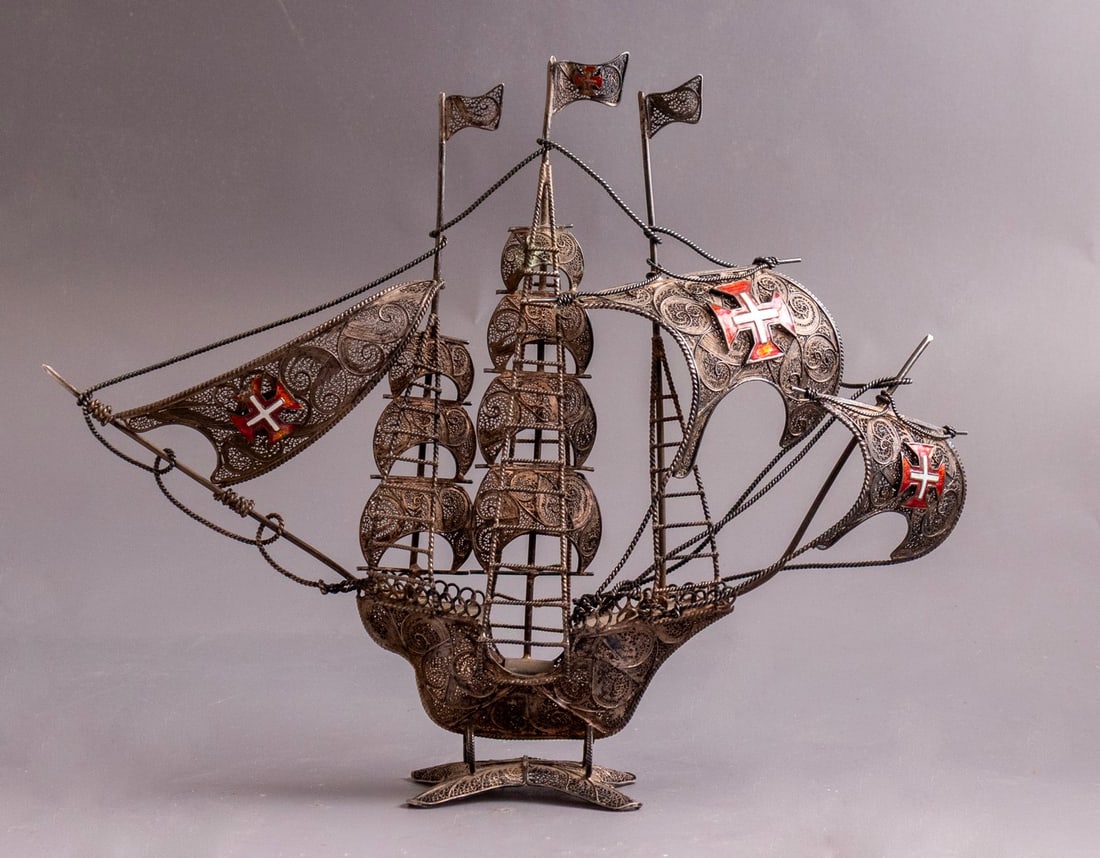 Galleon Nef Model, Silver & Enamel (1 of 4)