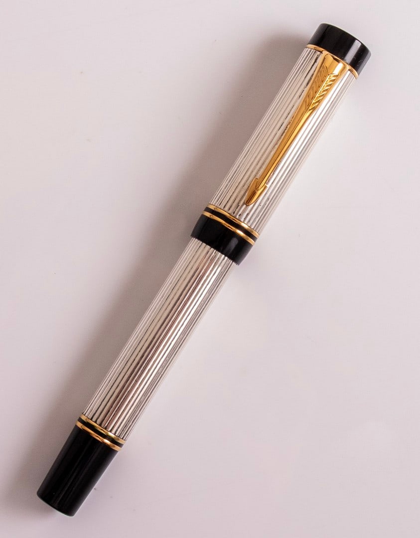 Parker Duofold Centennial Fountain Pen, Silver Overlay (1 of 7)