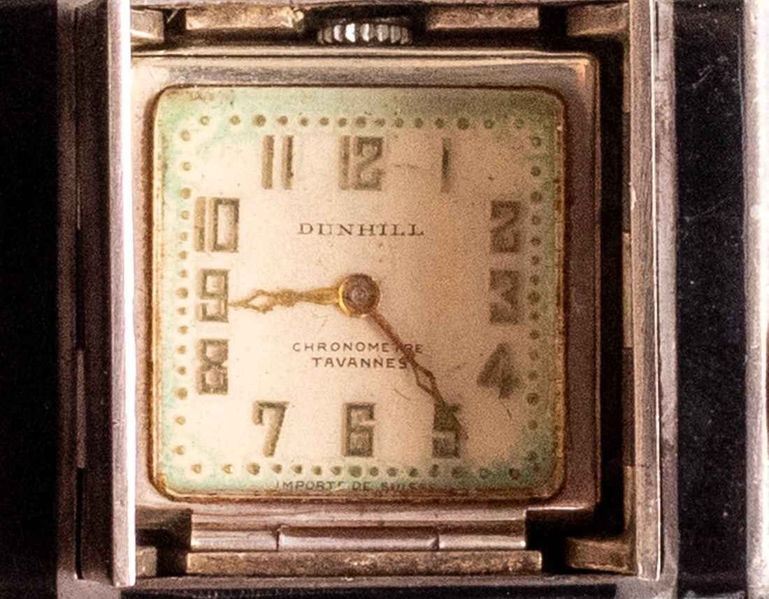 Silver & Enamel Pocket Watch, Dunhill Tavannes (1 of 3)