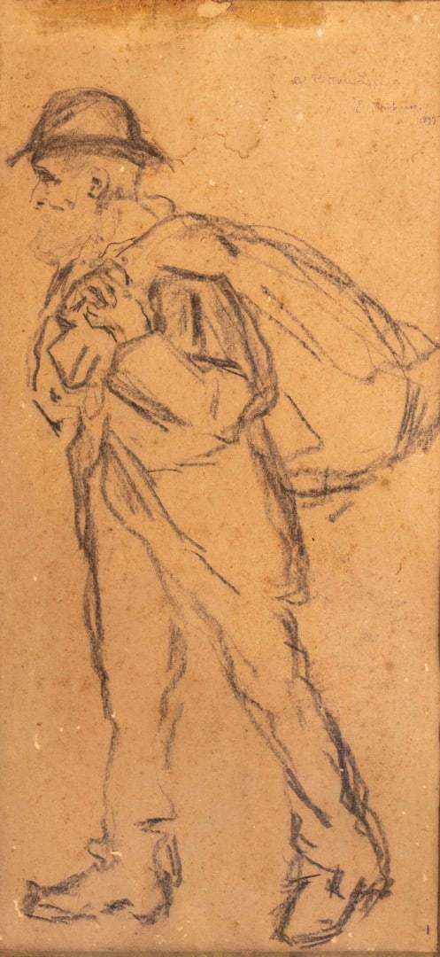 Unidentified Artist, Figure Holding a Sack (1 of 3)