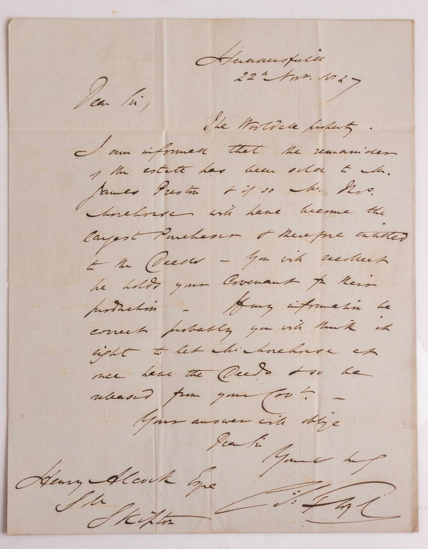 UK-ENGLAND Hand-written Autograph Letter, Arthur Wellesley (1 of 2)