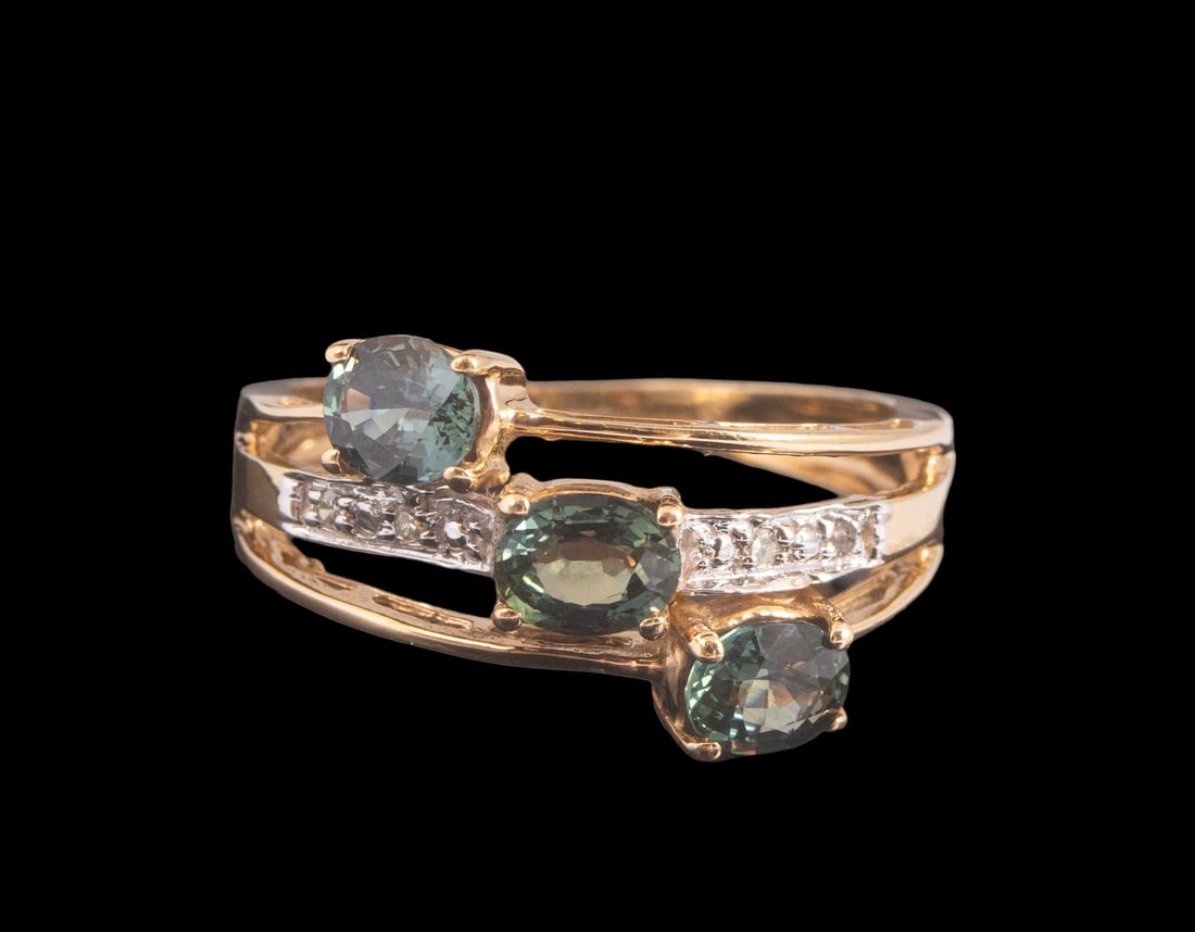 Gold Topaz Diamond Ring (1 of 4)
