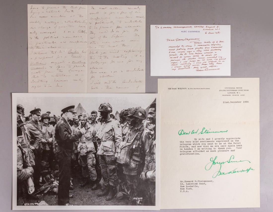 Autographs including Alec Guiness (1 of 3)