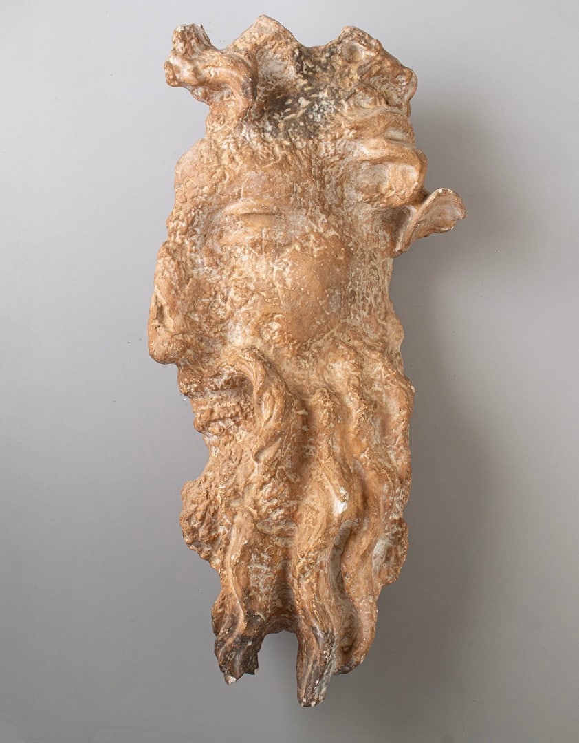 Plaster Sculpture, Head of Neptune: Plaster sculpture, shaped as a head of Neptune. Dimensions: 41X19 cm. Minor flaws.