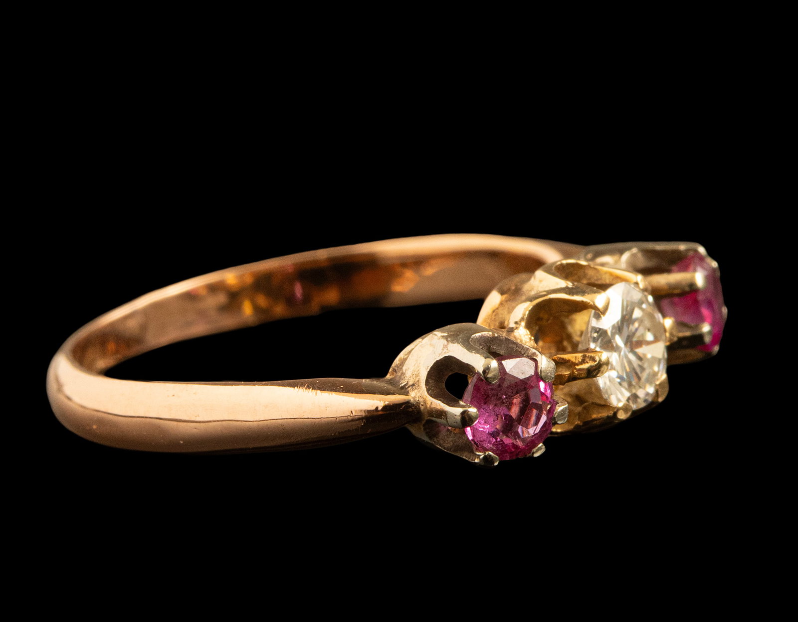 Gold Ruby Diamond Ring - 3