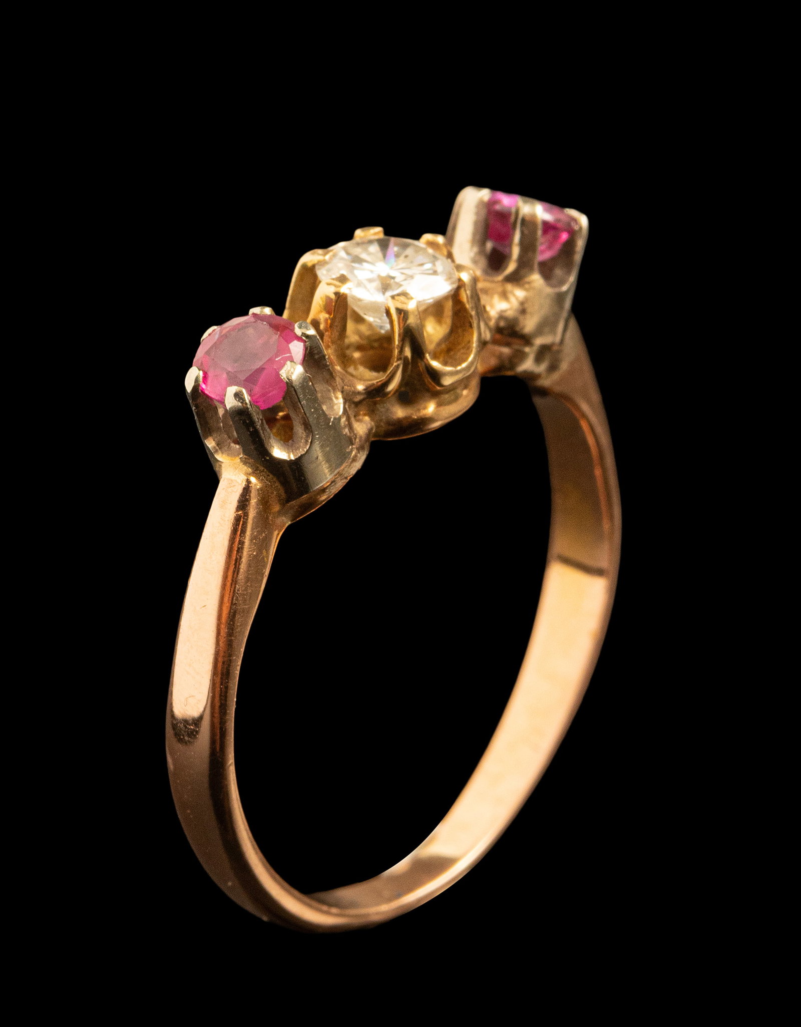 Gold Ruby Diamond Ring - 5