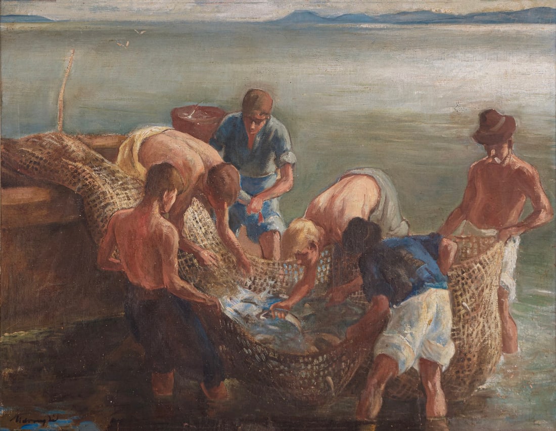 Oil Painting, Fishermen (1 of 4)