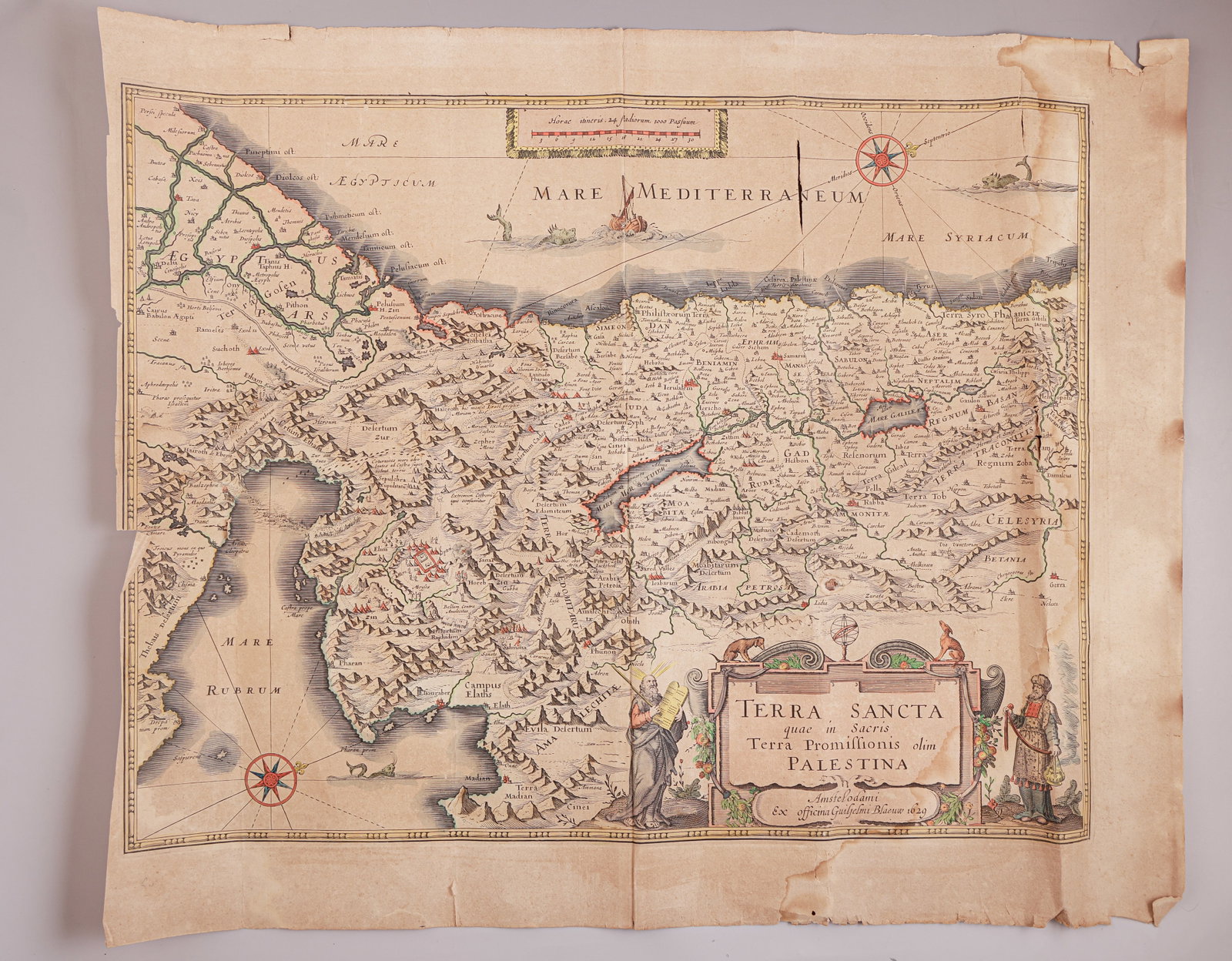 Map of Eretz Israel, Engraving, 1629 (1 of 2)