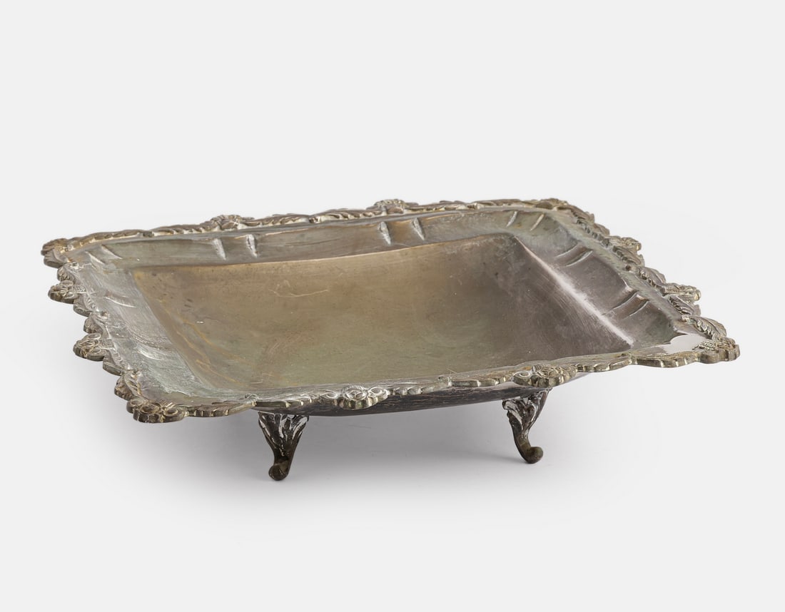 Silver Bowl, Poland: Silver bowl, Poland. Stands on four legs. Dimensions: 26.5X26.5 cm. Weight: 644 grams. Hallmarked.