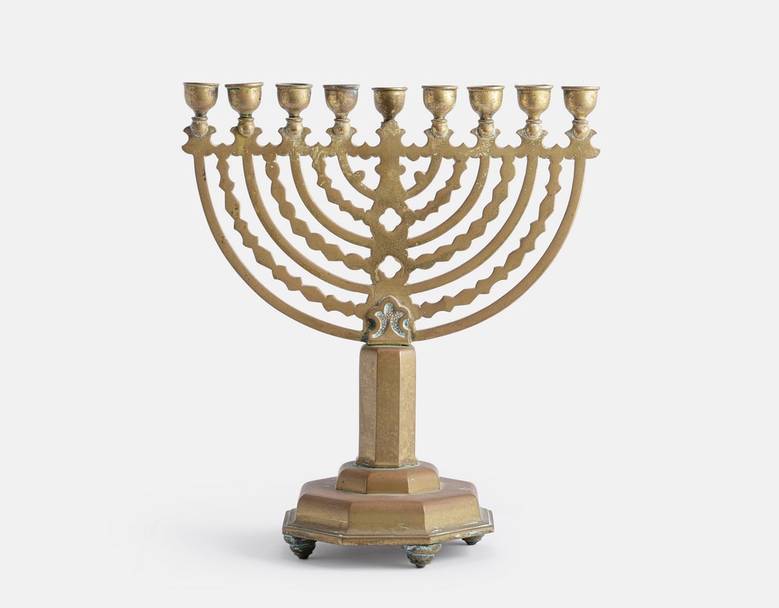 European Brass Hanukkah Menorah (1 of 3)