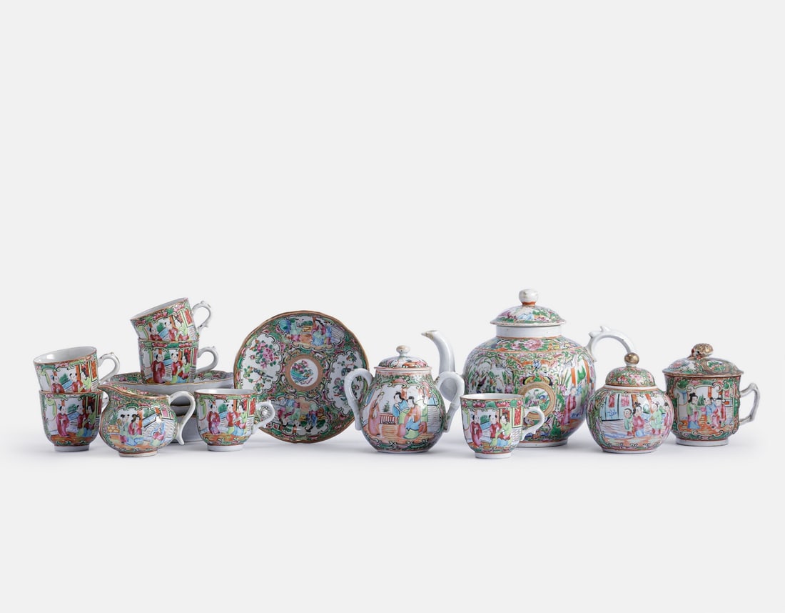 Chinese Famille Rose Porcelain Tea/Coffee Service (1 of 10)
