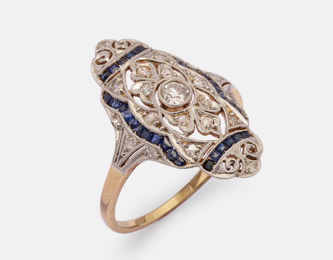 Gold Diamond & Sapphire Ring (1 of 5)