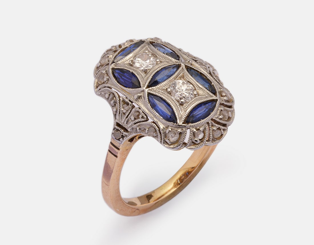 Gold Diamond & Sapphire Ring (1 of 5)
