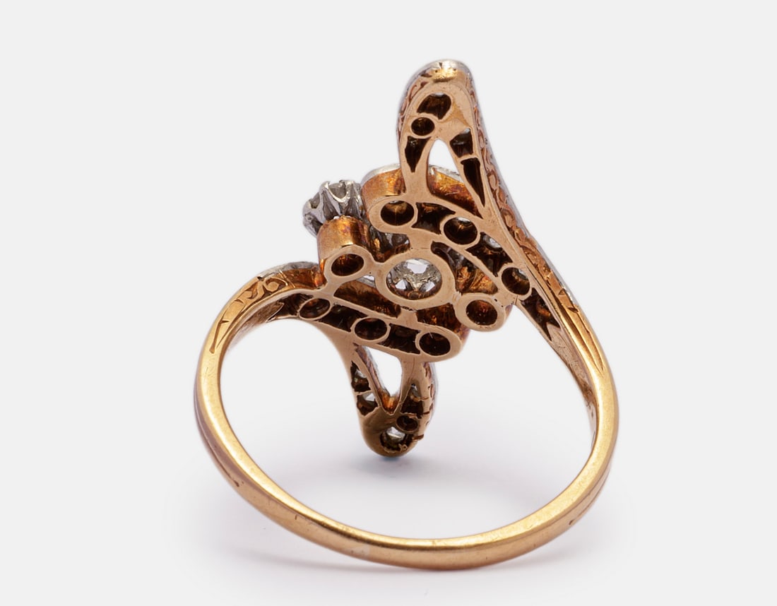 Gold Diamond Ring - 4