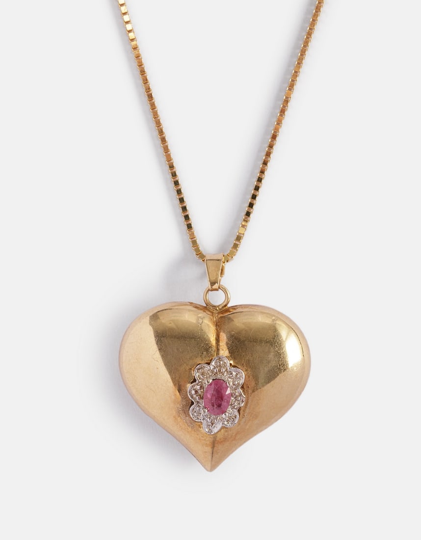 Gold Ruby Necklace & Pendant (1 of 4)