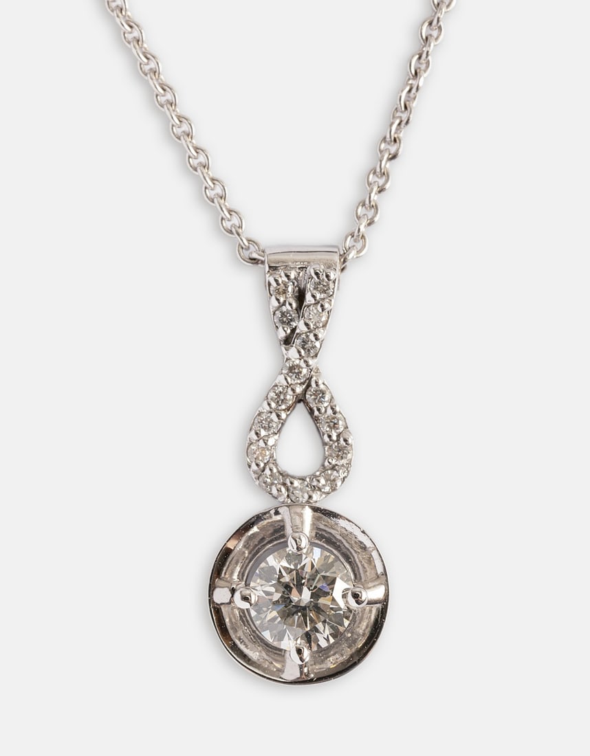 Gold Diamond Necklace & Pendant (1 of 4)