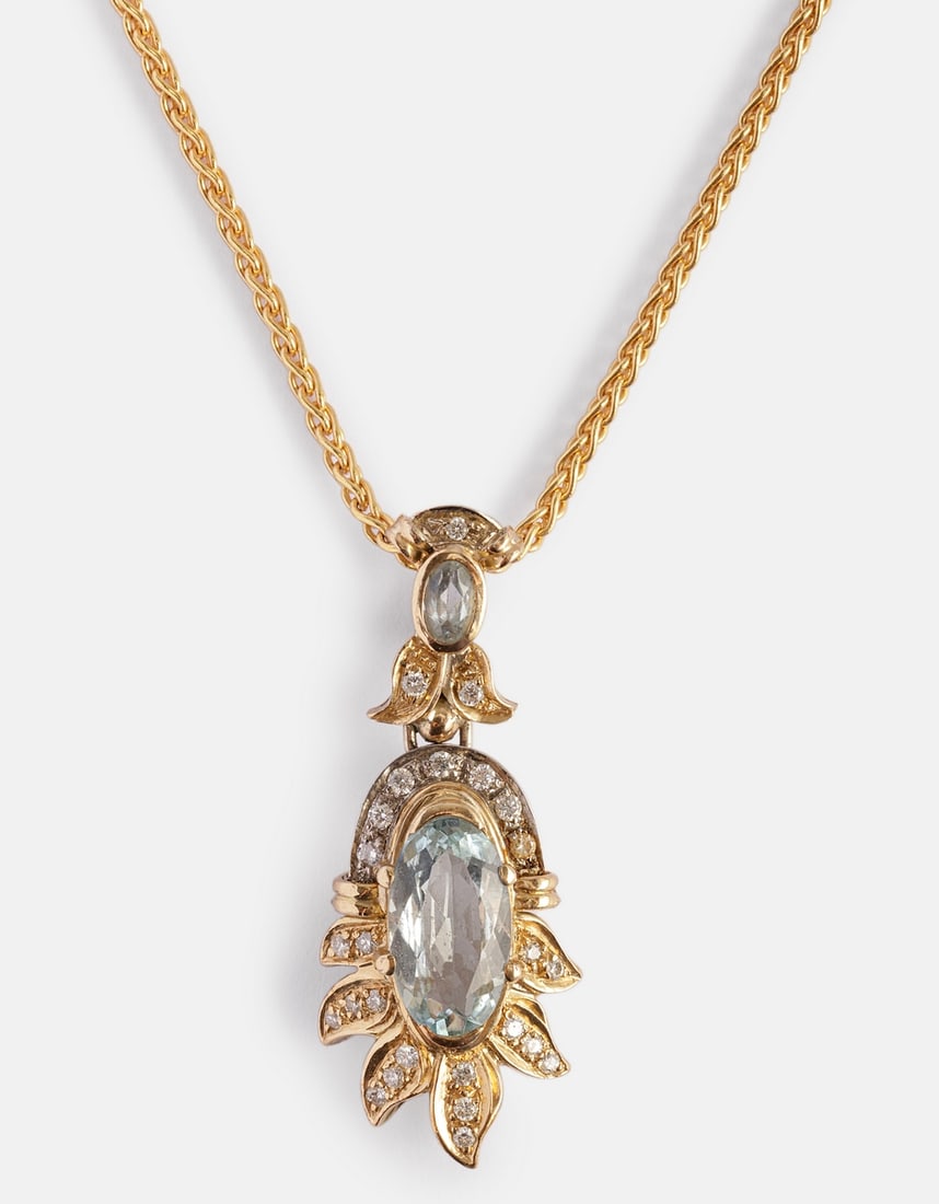Gold Diamond & Tourmaline Necklace & Pendant (1 of 4)