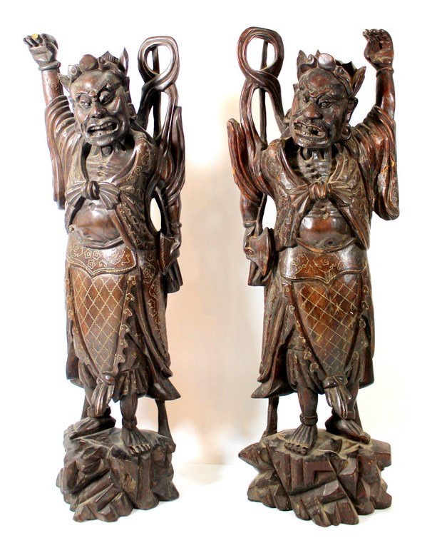 Pair of Japanese wooden statues Feb 22, 2015 Ishtar Auctions LTD
