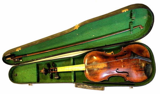 Antique violin by Sebastianus Rauch: An antique violin by Sebastianus Rauch, Bratislava, 1762. The cords are missing, minor flaws.