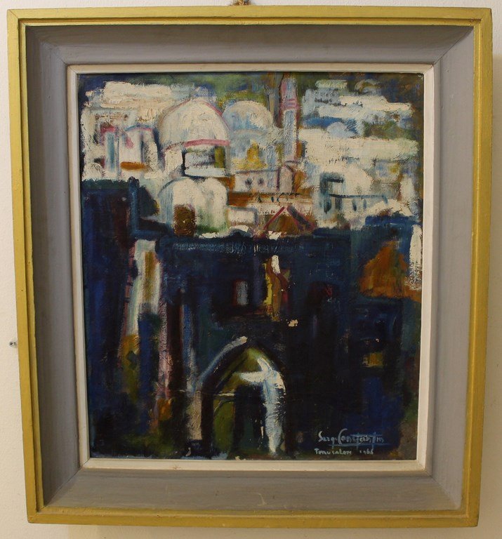 Serge Constantin, Jerusalem: Serge Constantin, Jerusalem, 1966, oil on canvas, 53x46 cm, signed, a minor flaw (the paint is coming off in one spot)