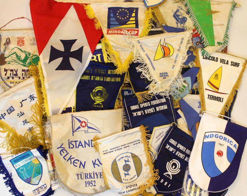 Lot of Israeli banners and flags: A large lot of Israeli banners and flags.