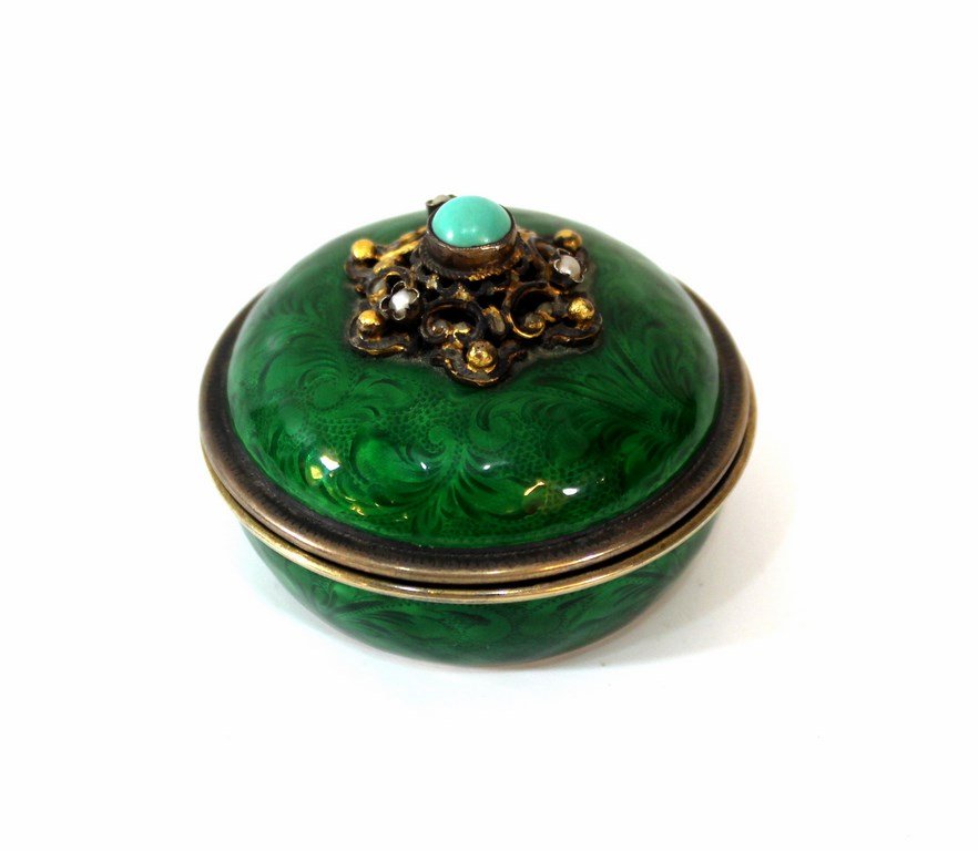 Silver and enamel pill box (1 of 3)