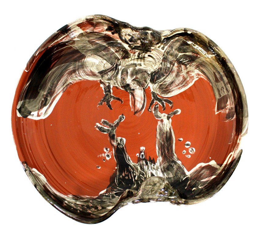 Uri Lifschitz (1936-2011), a ceramic tray (1 of 4)