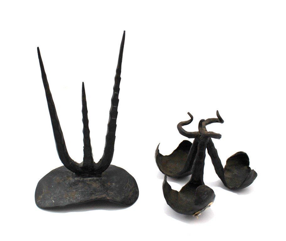 Lot of two 1960s wrought iron items by David Palombo (1 of 2)