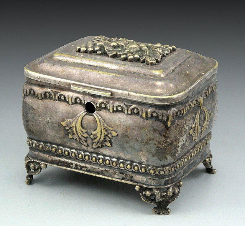 A Polish silver plated Ethrog/sugar box (1 of 3)
