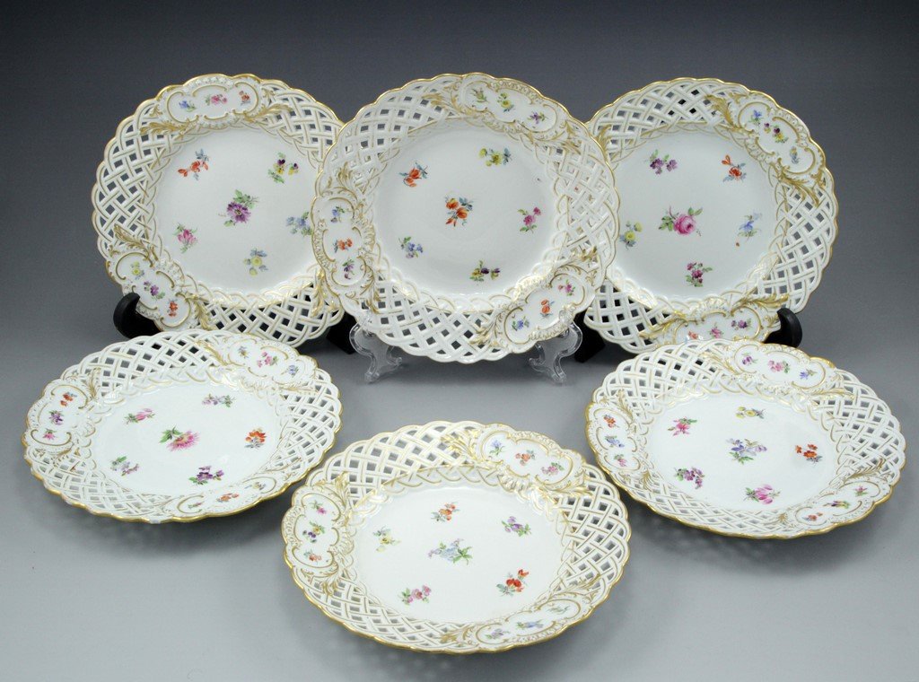 Set six Meissen porcelain plates (1 of 2)