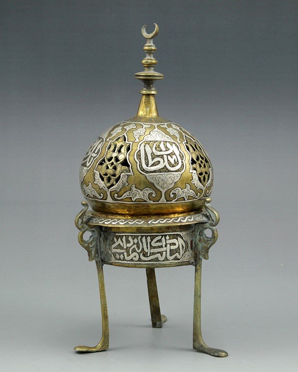 Late 19th century Damascene incense burner (1 of 2)